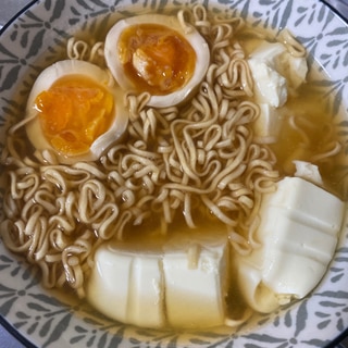 チキンラーメン☆味玉と豆腐アレンジ